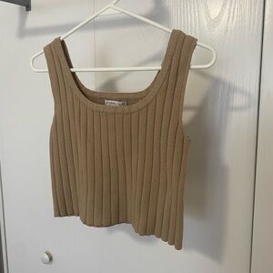 Sincerely Jules Tan Ribbed Crop Top